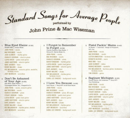 John Prine & Mac Wiseman – Standard Songs for Average People Music CD