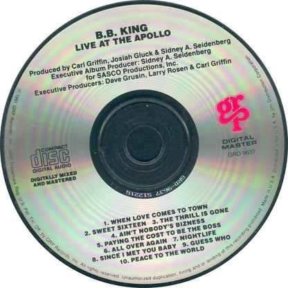 B.B. King – Live at the Apollo Music CD