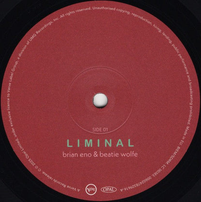 Brian Eno and Beatie Wolfe – Liminal (LP Vinyl) Vinyl Record