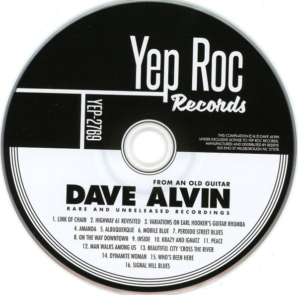 Dave Alvin – From An Old Guitar:  Rare and Unreleased Recordings Music CD