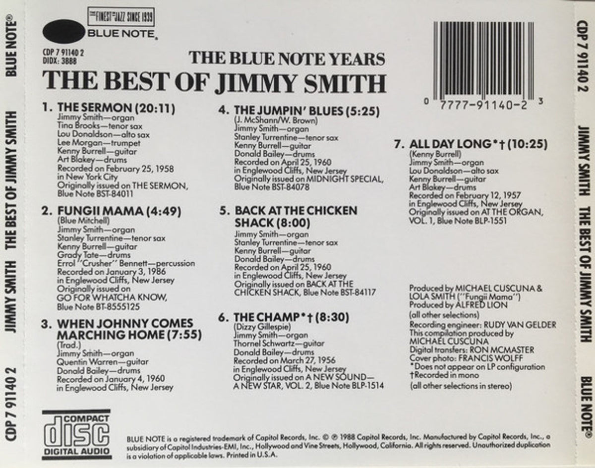 Jimmy Smith – The Best Of Music CD
