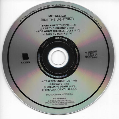 Metallica – Ride the Lightning Music CD