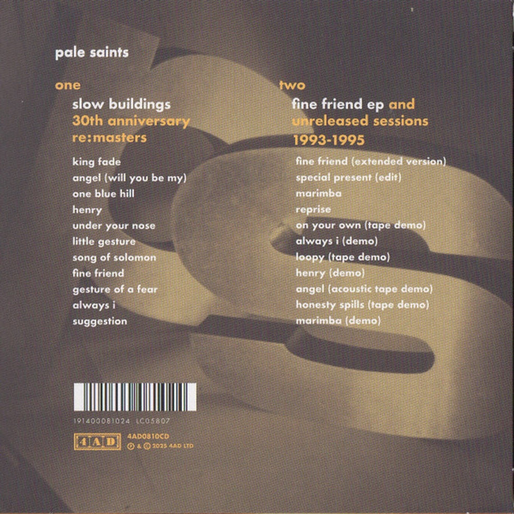 Pale Saints – Slow Buildings (2-CD)