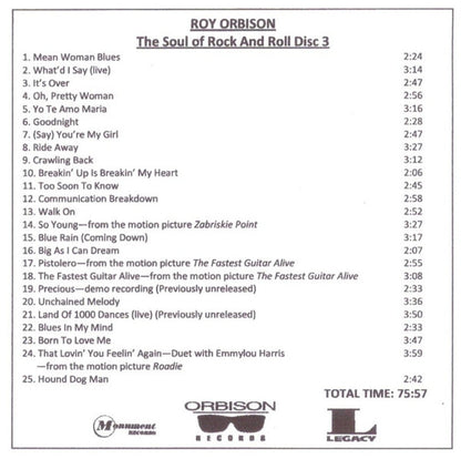 Roy Orbison – The Soul Of Rock and Roll (4-CD)