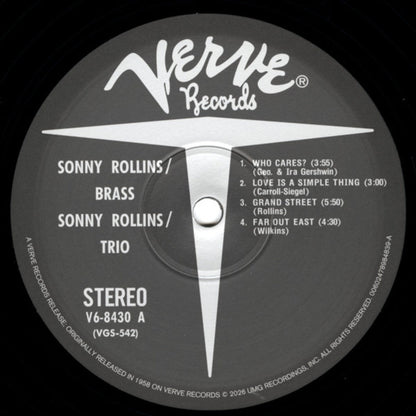 Sonny Rollins – Brass/Trio (LP Vinyl) Vinyl Record