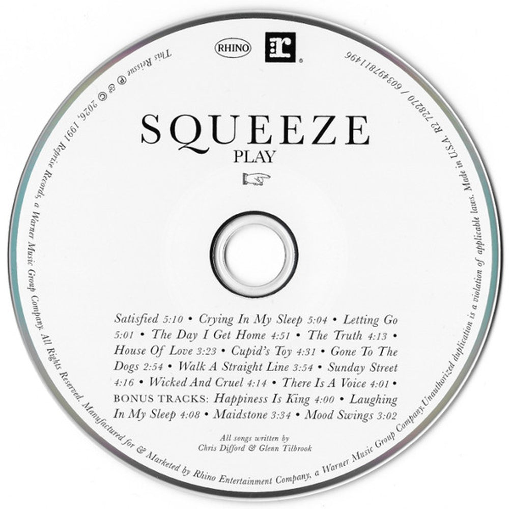 Squeeze – Play Music CD