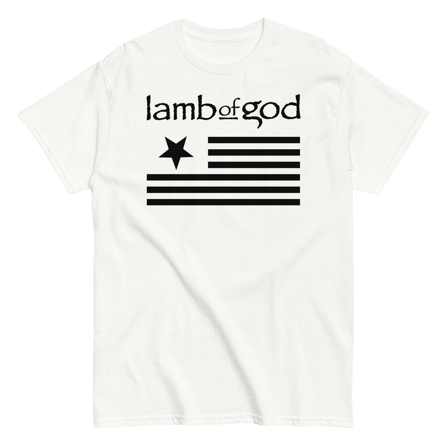 Lamb of God Black Flag Mens T Shirt White