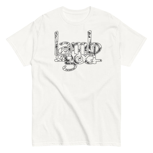 Lamb of God Filled Logo Mens T Shirt White