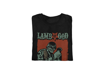 Lamb Of God Skeleton Army Plato Quote  Jumbo Print Mens T Shirt Black