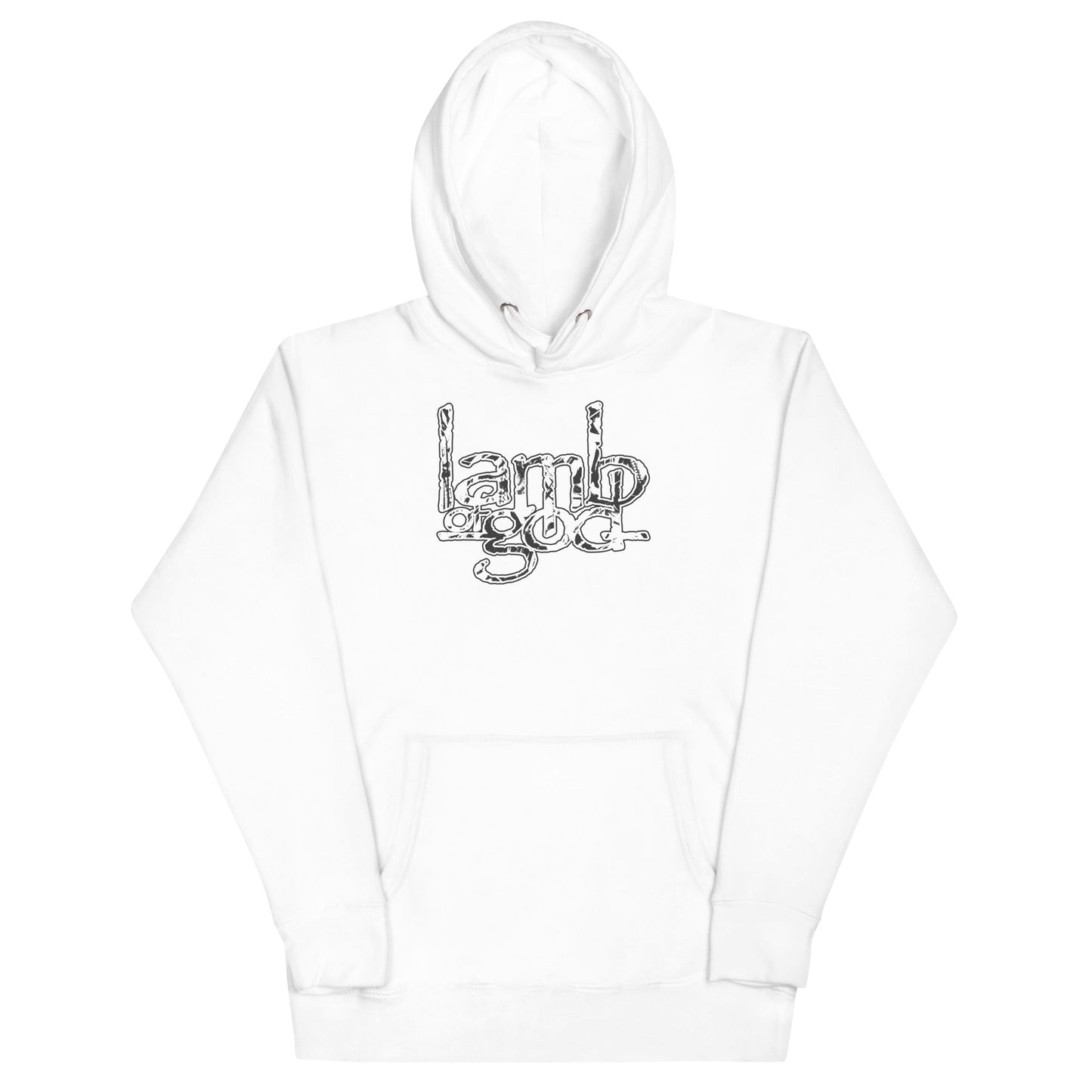 Lamb of God Filled Logo Mens Hoodie White