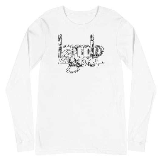 Lamb of God Filled Logo Mens Long Sleeve Shirt White