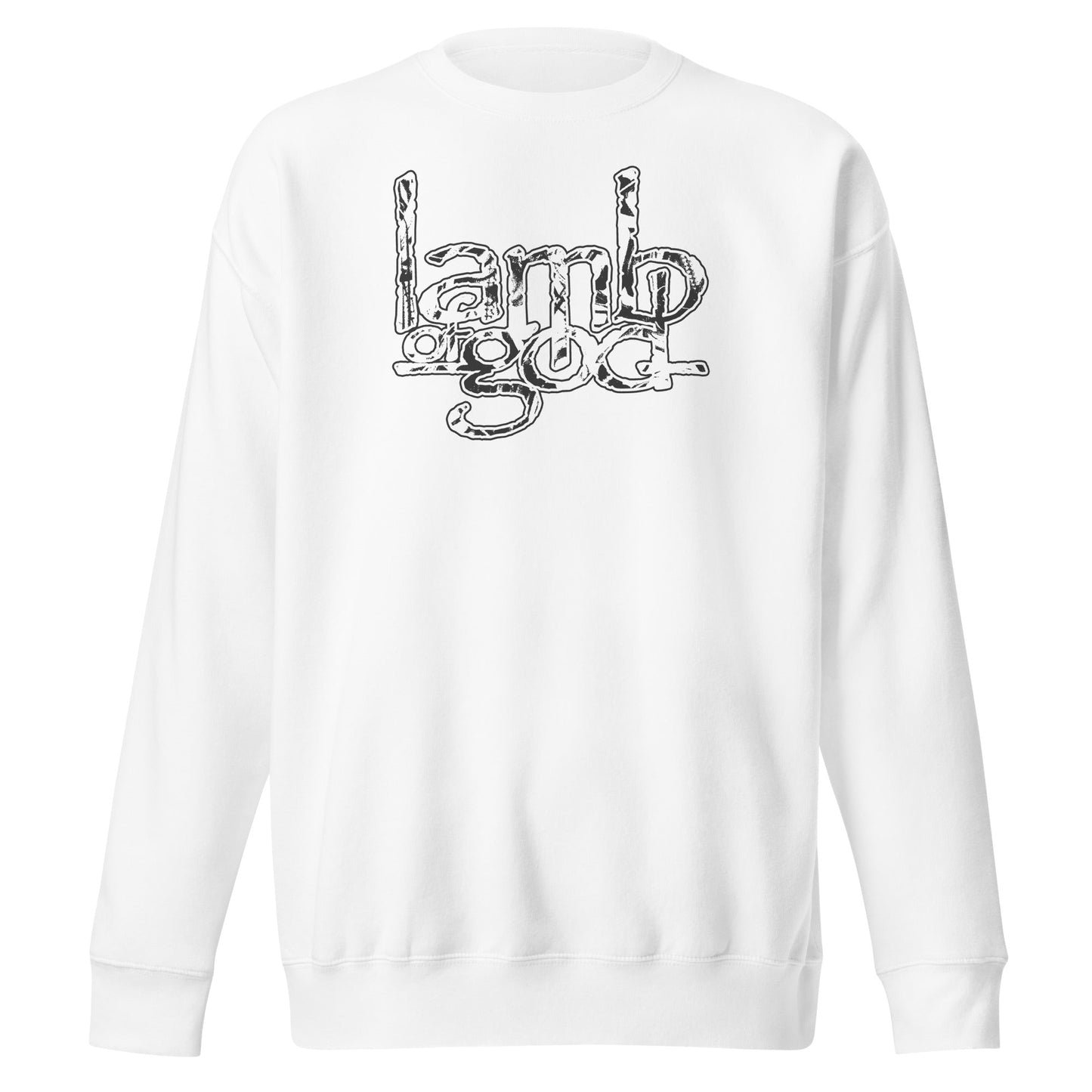 Lamb of God Filled Logo Mens Sweatshirt White