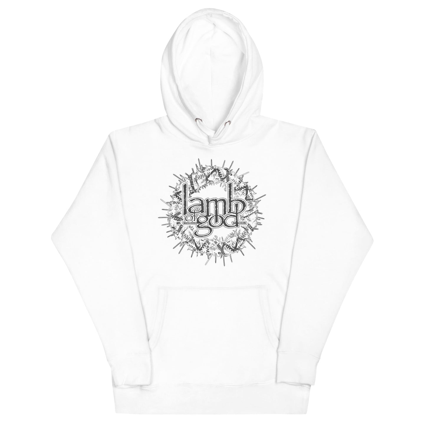 Lamb of God Badge Logo Mens Hoodie White