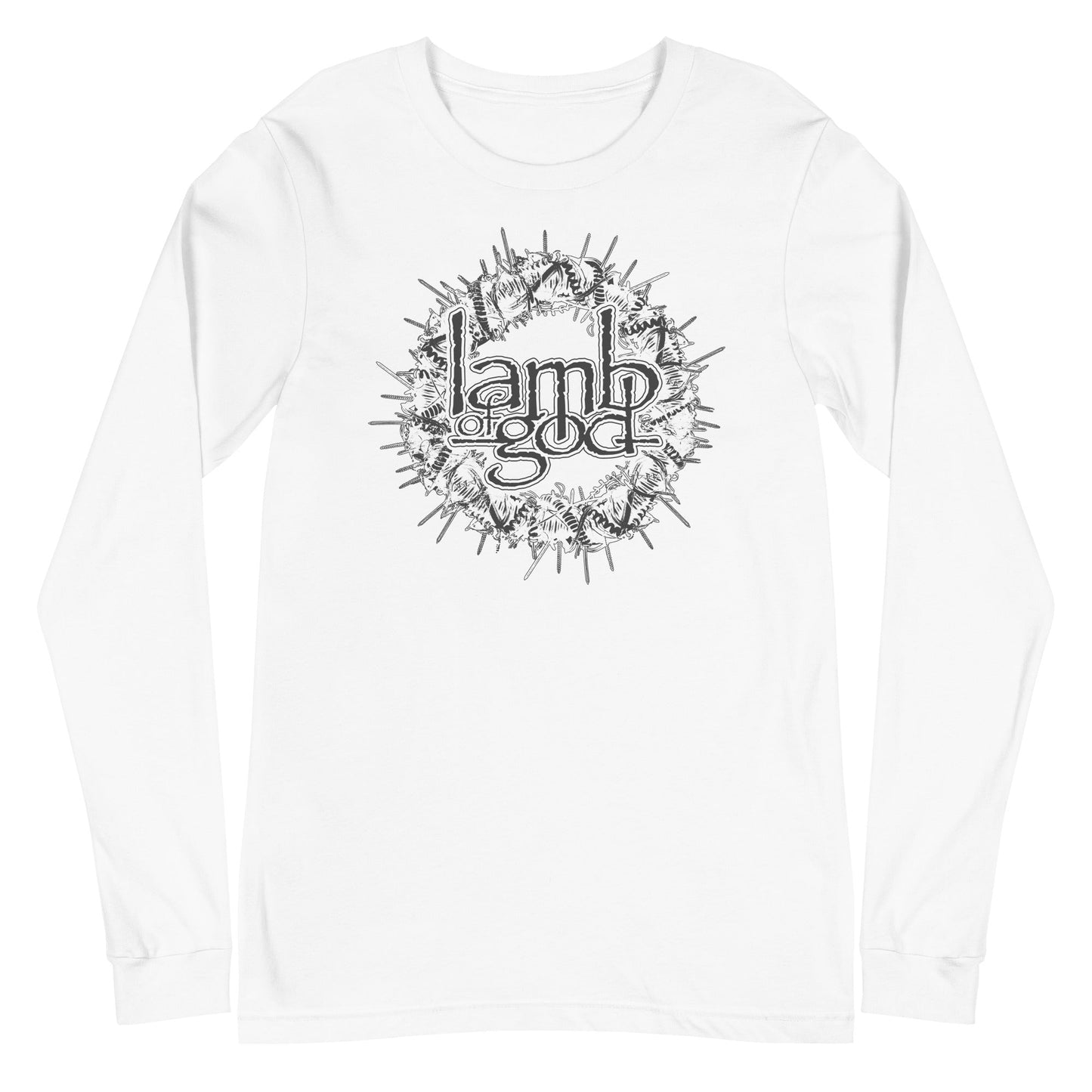 Lamb of God Badge Logo Mens Long Sleeve Shirt White