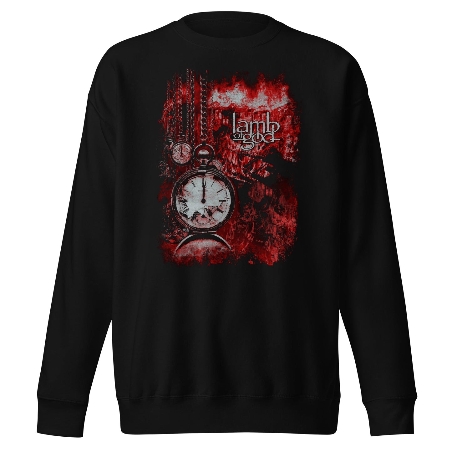 Lamb of God Ticking Clock Mens Sweatshirt Black