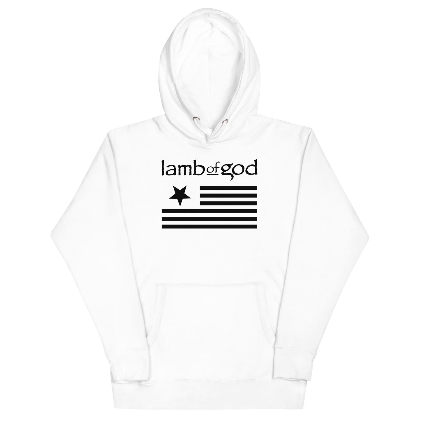 Lamb of God Black Flag Mens Hoodie White