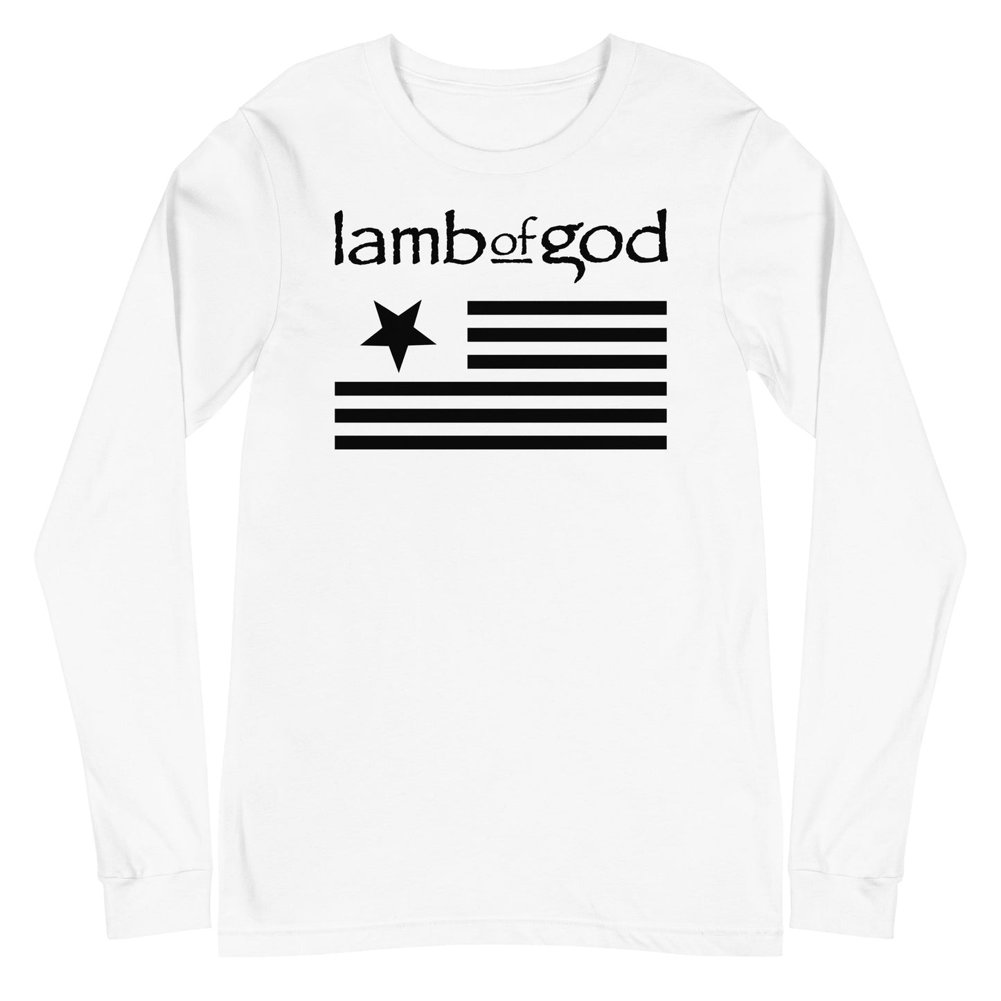 Lamb of God Black Flag Mens Long Sleeve Shirt White