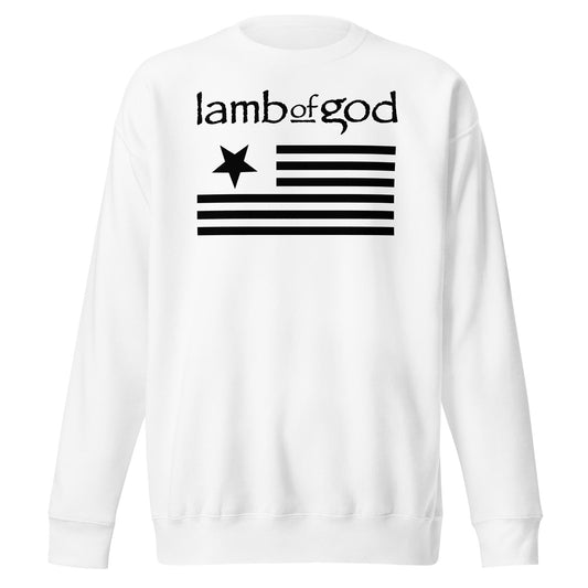 Lamb of God Black Flag Mens Sweatshirt White