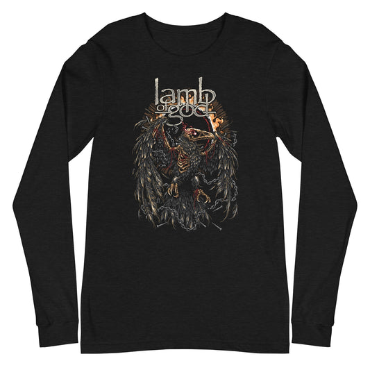 Lamb of God Delusional Skull Mens Long Sleeve Shirt Black