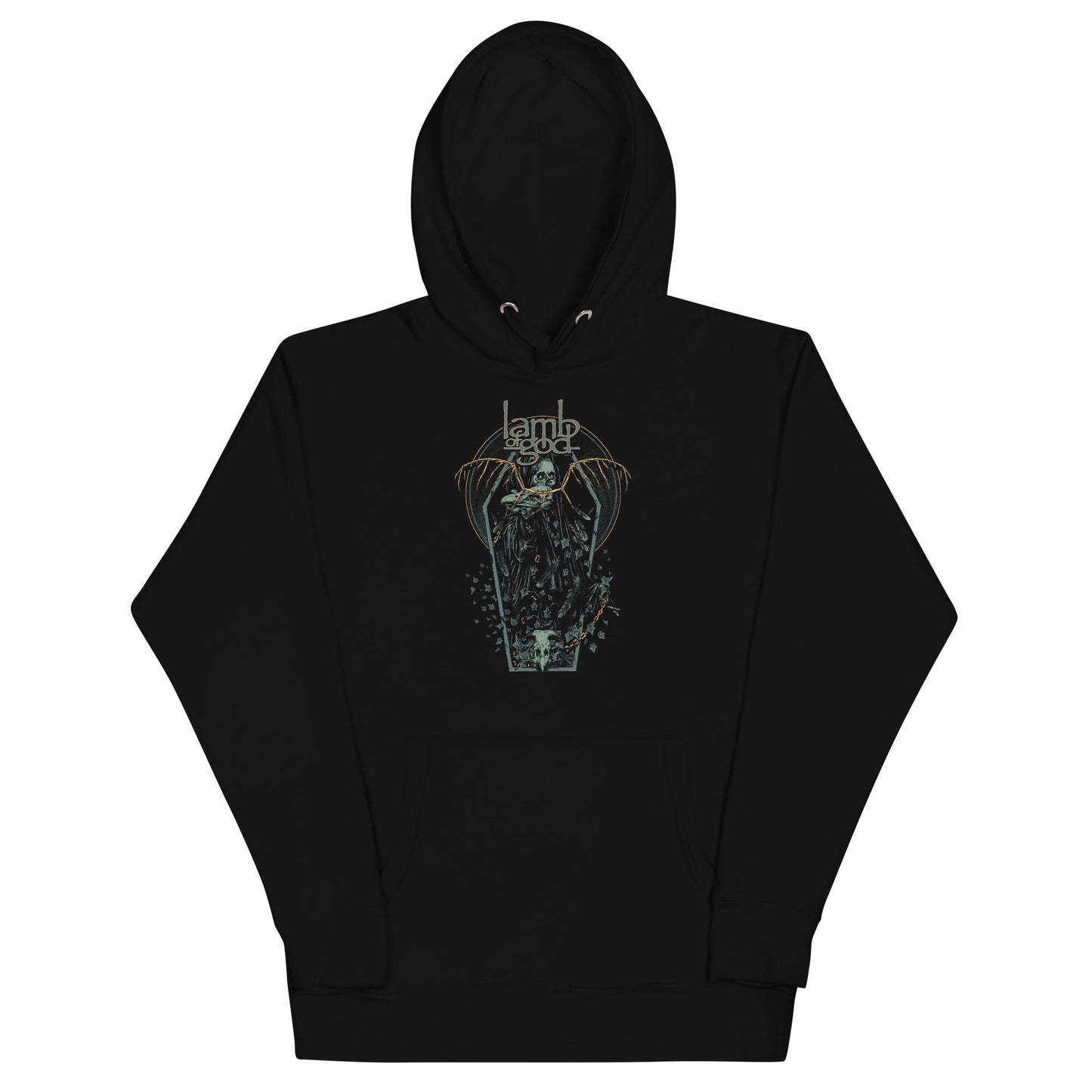 Lamb of God Casket Mens Hoodie Black