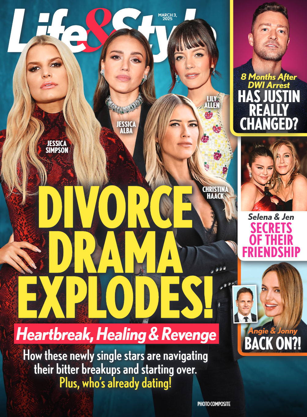 Life & Style - 03.03.25: Divorce Drama Explodes, Has Justin Timberlake Really Changed, Selena Gomez & Jennifer Aniston Secrets Of Their Friendship, Angelina Jolie & Jonny Lee Miller Back On & More!