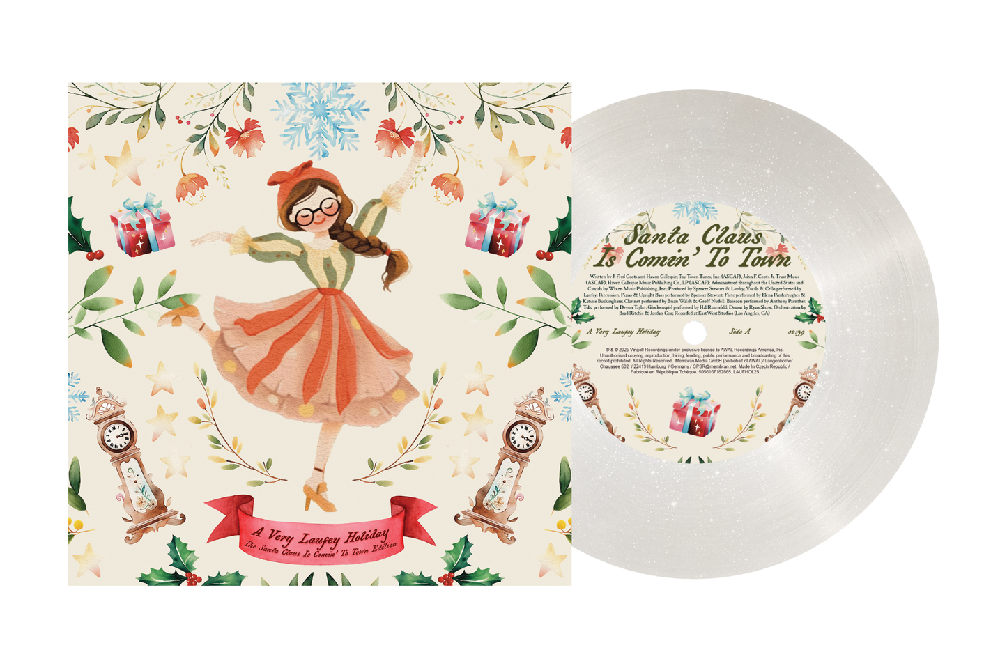 Laufey - A Very Laufey Holiday: The Santa Claus Is Comin’ To Town Edition [Snow Globe Glitter 7'] [Vinyl] Vinyl Record
