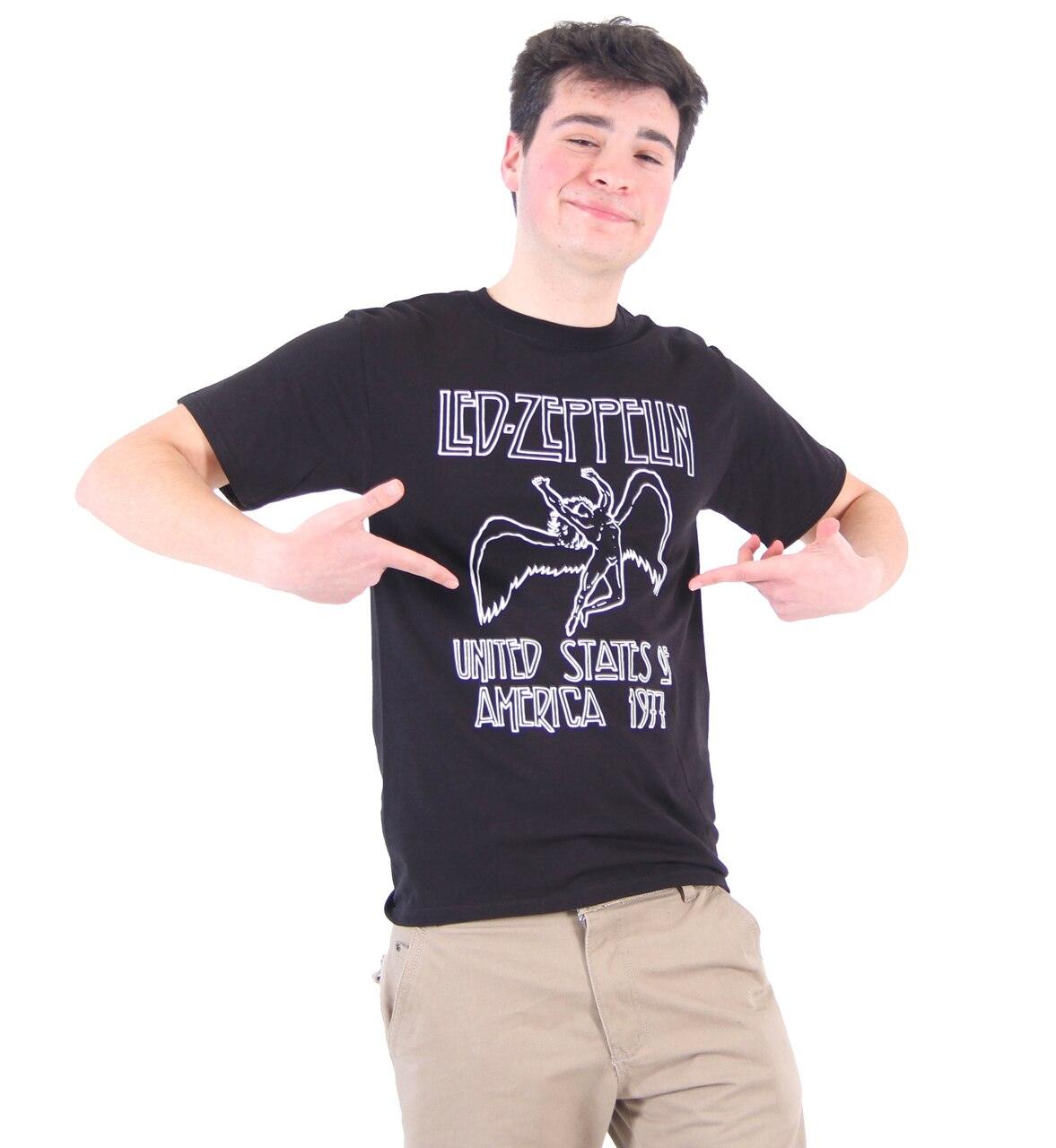 Led Zeppelin 1977 American Tour Black T-shirt