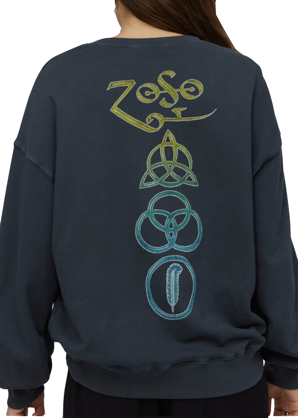 Led Zeppelin Zoso Oversized Womens Sweatshirt by Daydreamer LA Black
