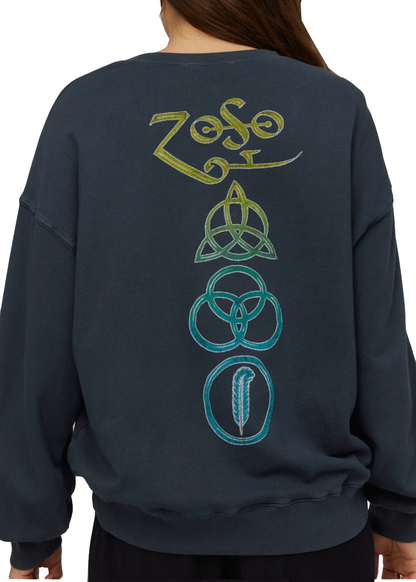 Led Zeppelin Zoso Oversized Womens Sweatshirt by Daydreamer LA Black