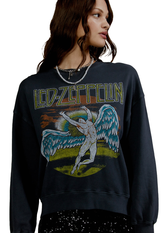 Led Zeppelin Zoso Oversized Womens Sweatshirt by Daydreamer LA Black