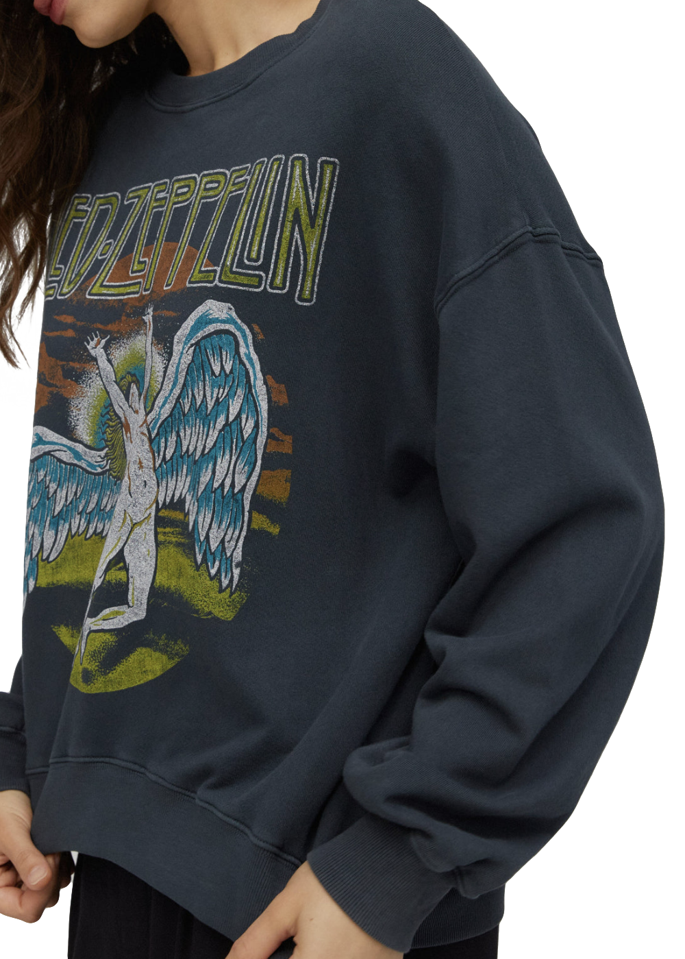 Led Zeppelin Zoso Oversized Womens Sweatshirt by Daydreamer LA Black