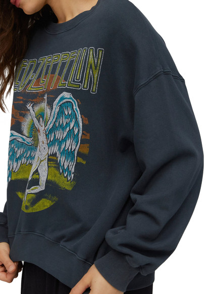 Led Zeppelin Zoso Oversized Womens Sweatshirt by Daydreamer LA Black