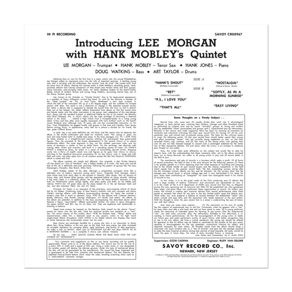 Introducing Lee Morgan (Original Jazz Classics Series) (180g LP) Vinyl Record