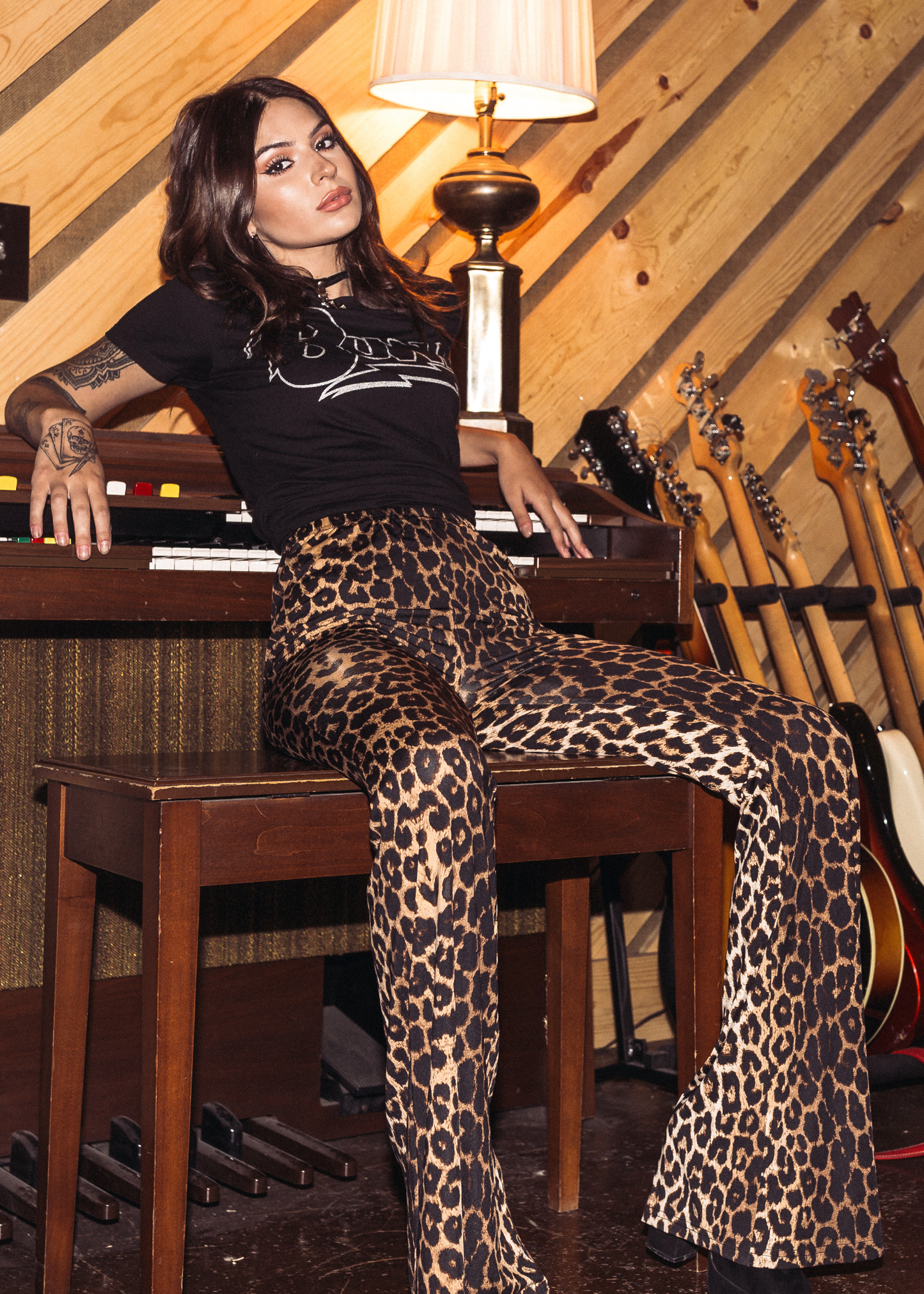 Wild Ride Leopard Bell Bottom Pants