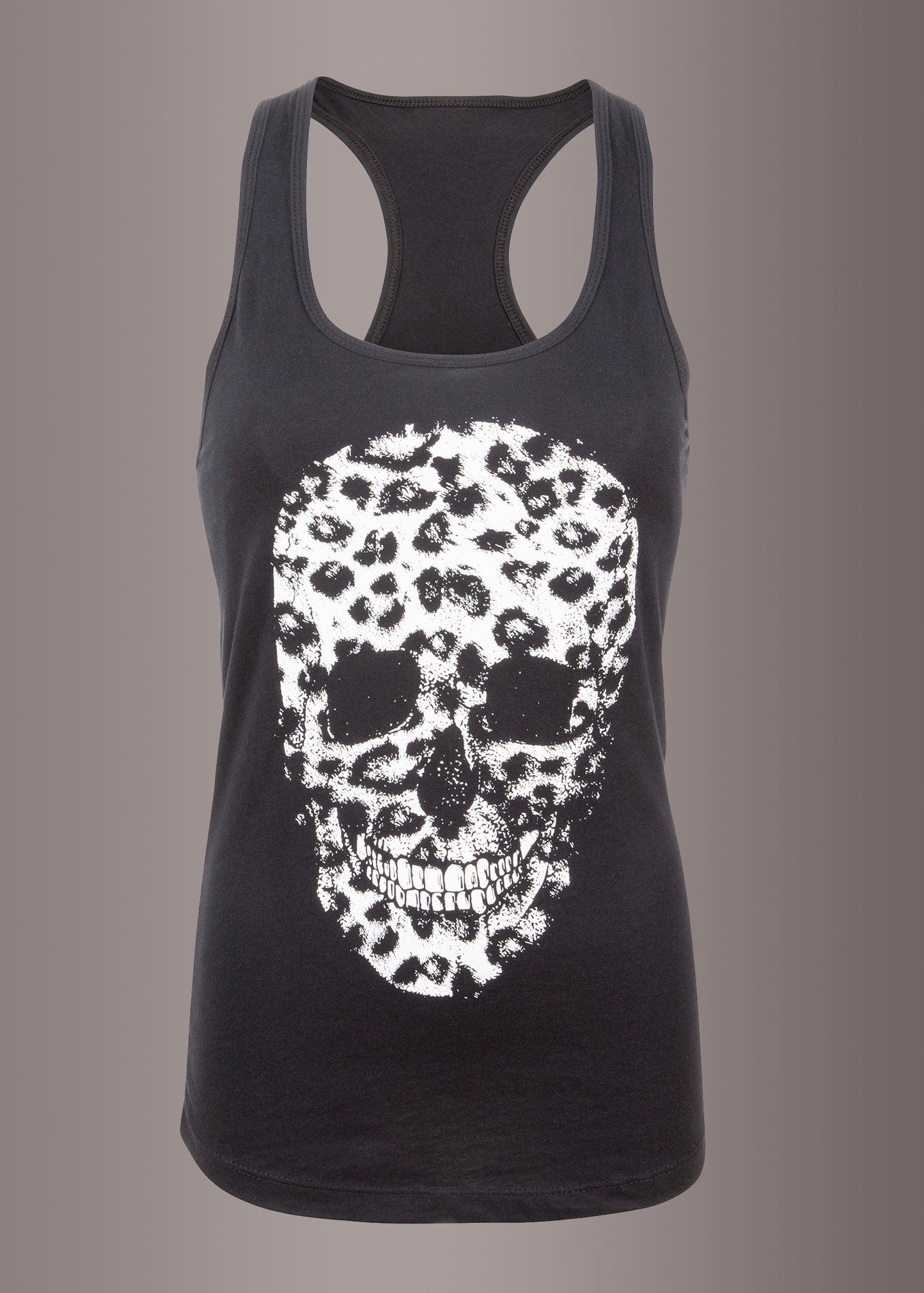 Renegade Leopard Print Skull Tank Top Sleeveless Tee