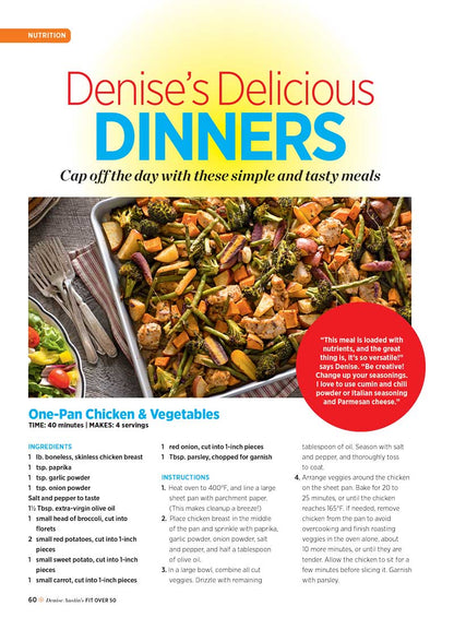 Denise Austin's Fit Over 50 - Spring 2024: 7-Day Meal Plan, 45 Toning Exercises, Supercharge Metabolism, Guide To End Sag, Quick Mood Boosters, Get More Sleep, Slash Sugar, Vitamins, Recipes & More!