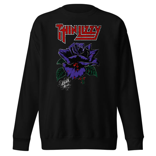 Thin Lizzy Purple Rose Mens Sweatshirt Black