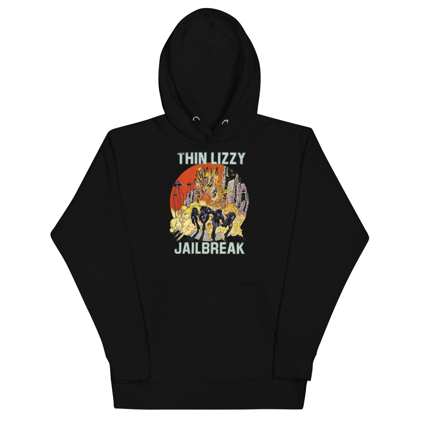 Thin Lizzy Vintage Jailbreak Mens Officially Licensed Hoodie Black