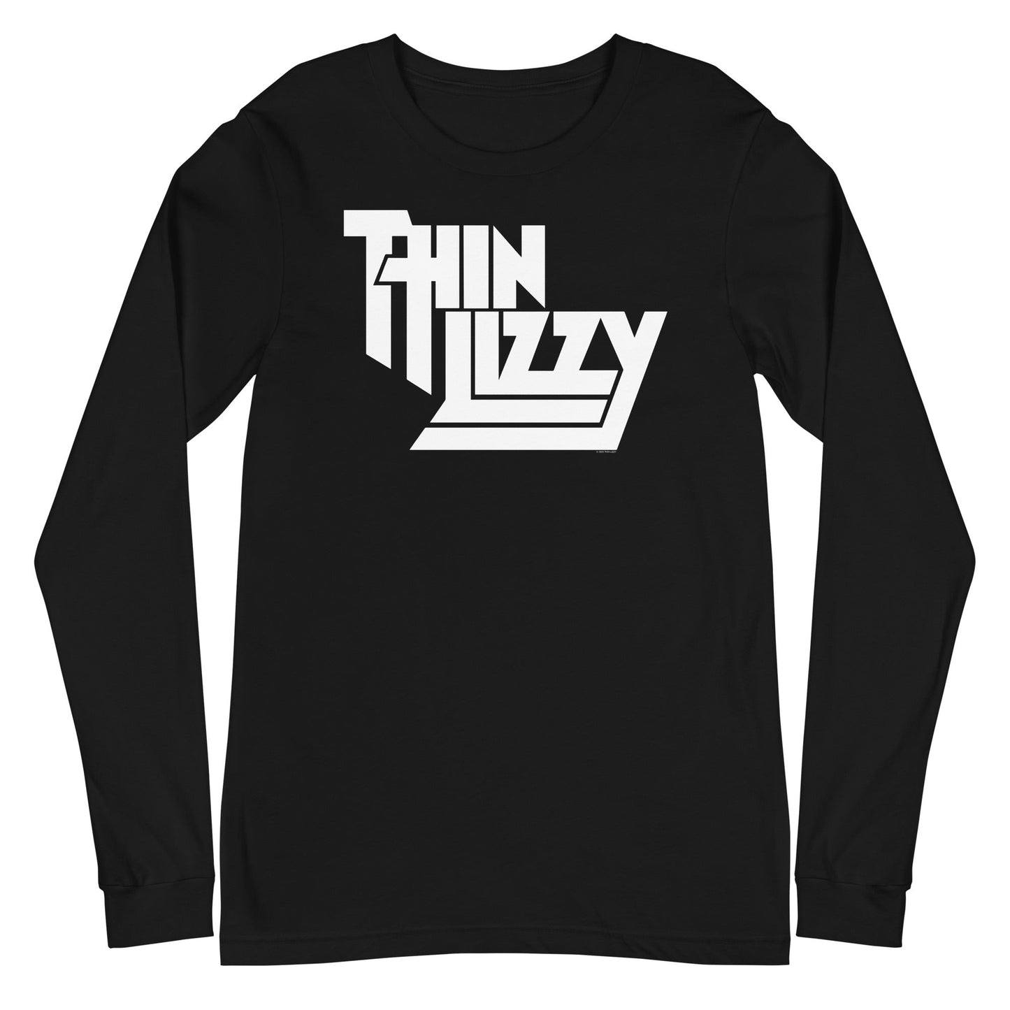 Thin Lizzy Classic White Logo Mens Long Sleeve Shirt Black