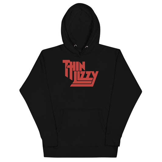 Thin Lizzy Classic Red Logo Mens Hoodie Black