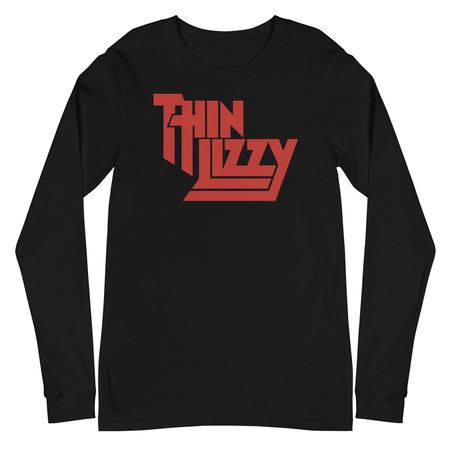 Thin Lizzy Classic Red Logo Mens Long Sleeve  Shirt Black