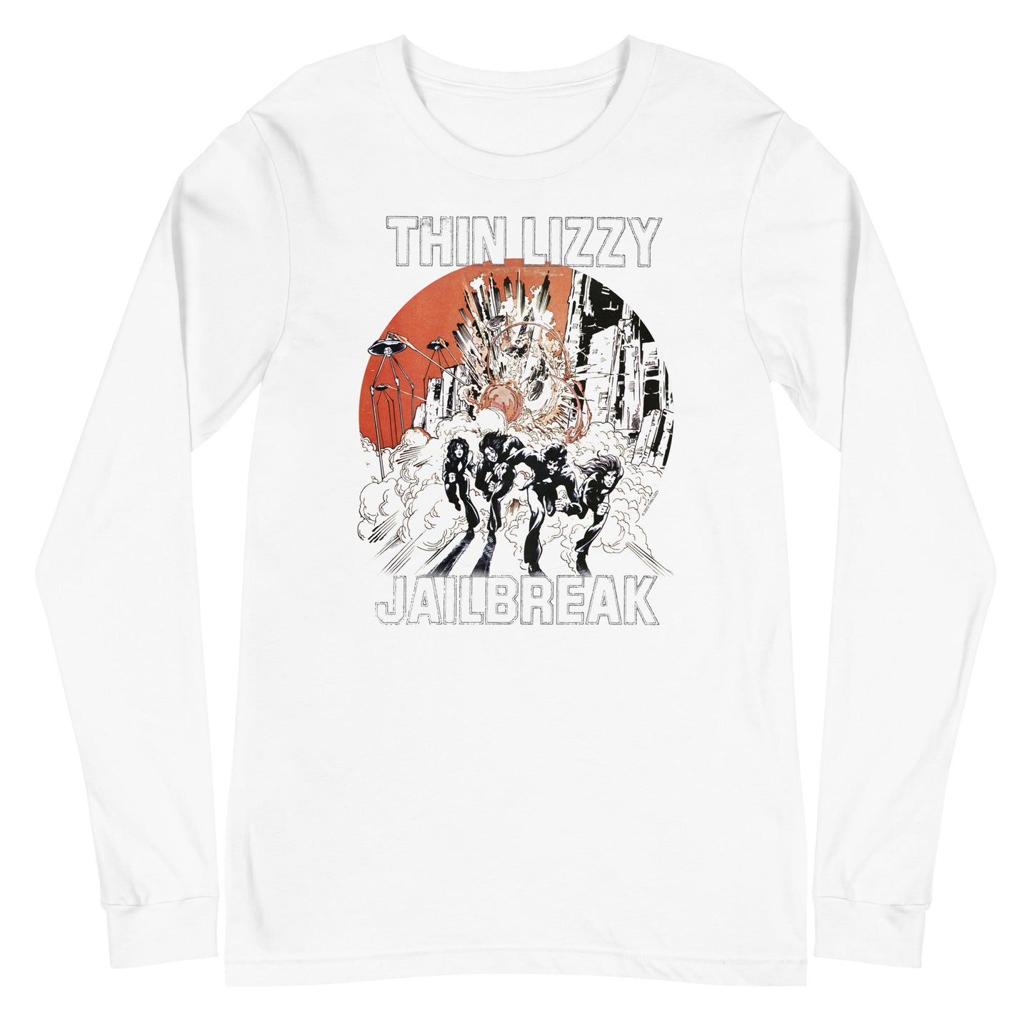 Thin Lizzy Arctic Jail Mens Long Sleeve Shirt White