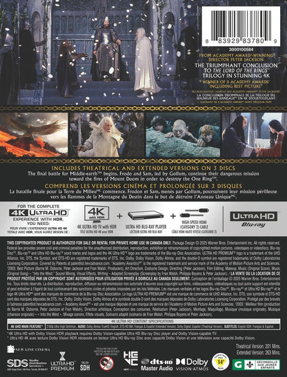 The Lord of the Rings: The Return of the King (Extended & Theatrical) - Limited Edition Steelbook (4K Ultra HD)