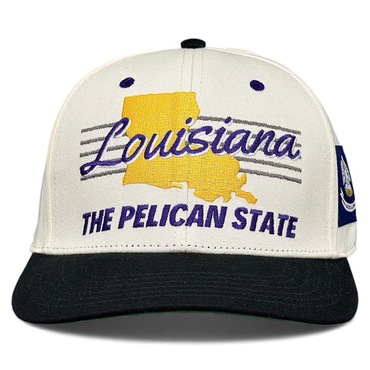 Louisiana Snapback Hat - The Honey Badger (Cream/Black)