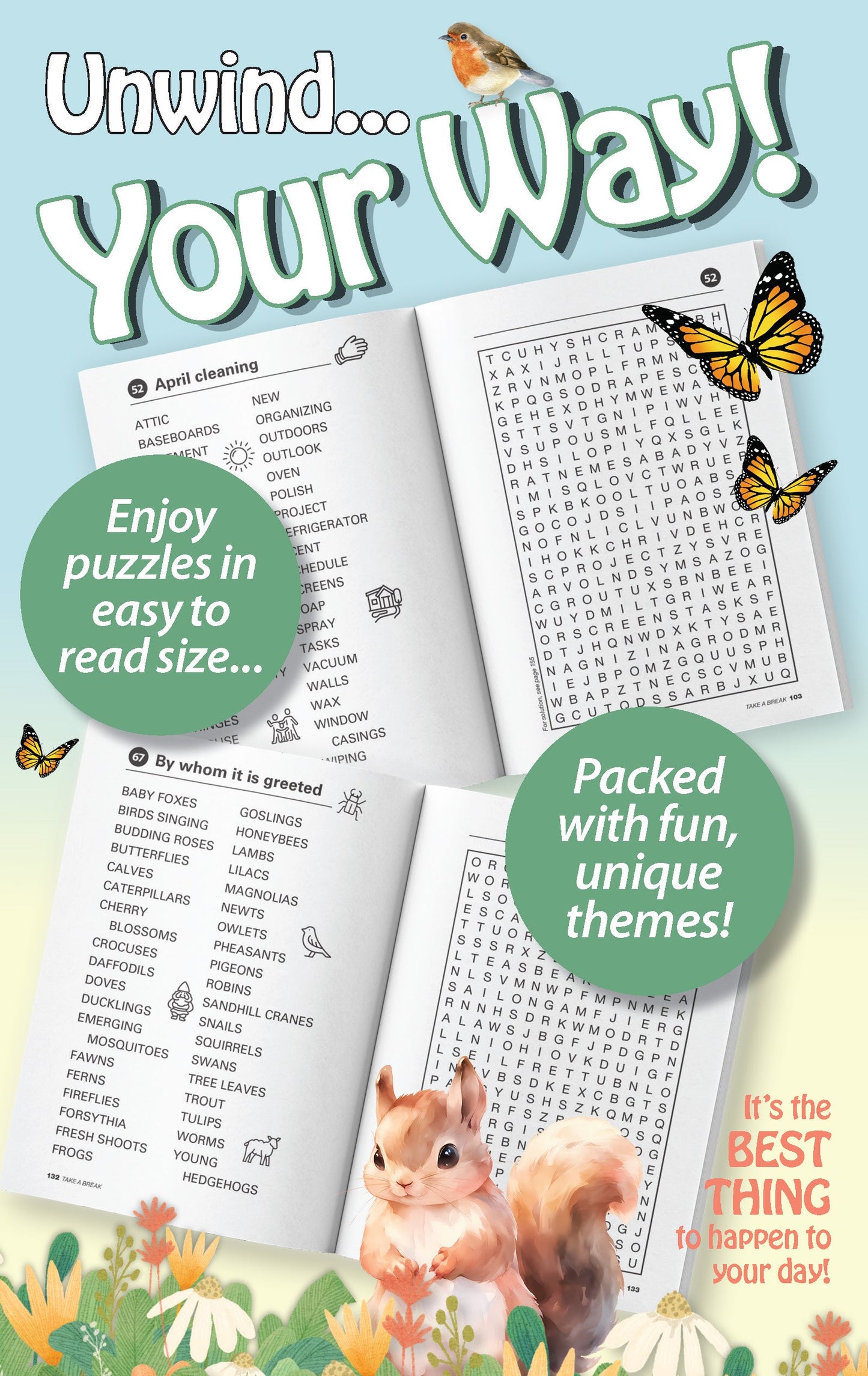 World's Best Puzzle- Word Search 25.01.21: Large Print, 71  Spring Themed Puzzles! The Perfect Way To Unwind & Sharpen Your Brain, Skills, Unplug & Relax!