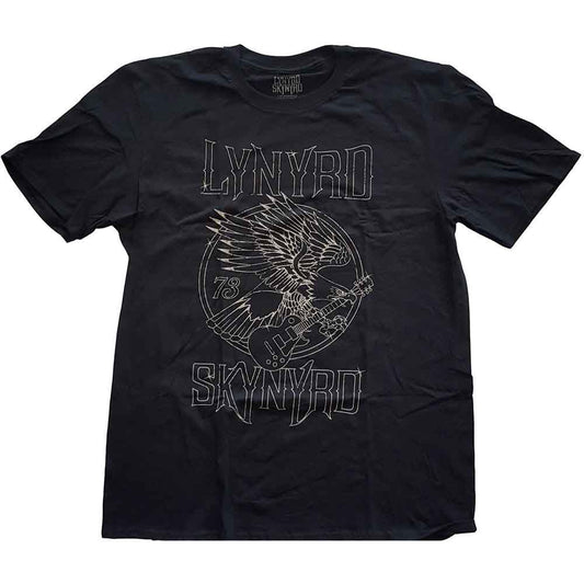 Lynyrd Skynyrd 73 Eagle Guitar T Shirt Black Officially Licensed