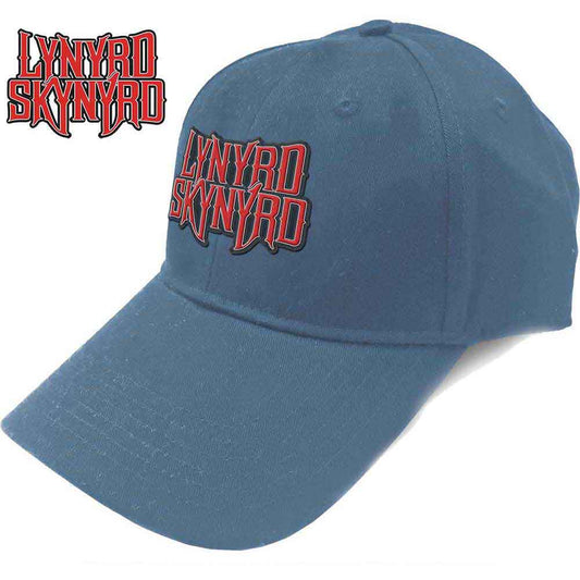 Lynyrd Skynyrd Logo Curved Bill Officially Licensed Hat Blue