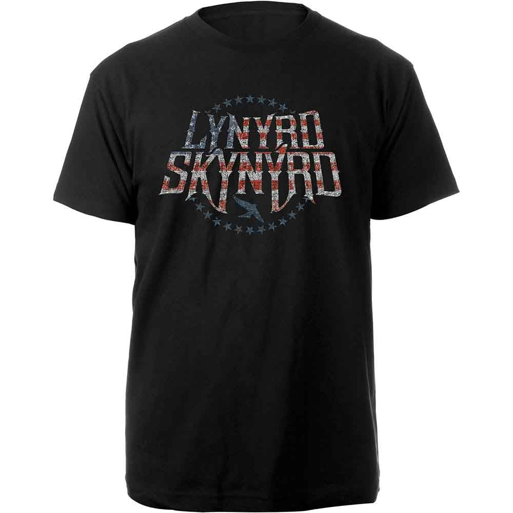 Lynyrd Skynyrd Stars & Stripes Mens T Shirt Black Officially Licensed