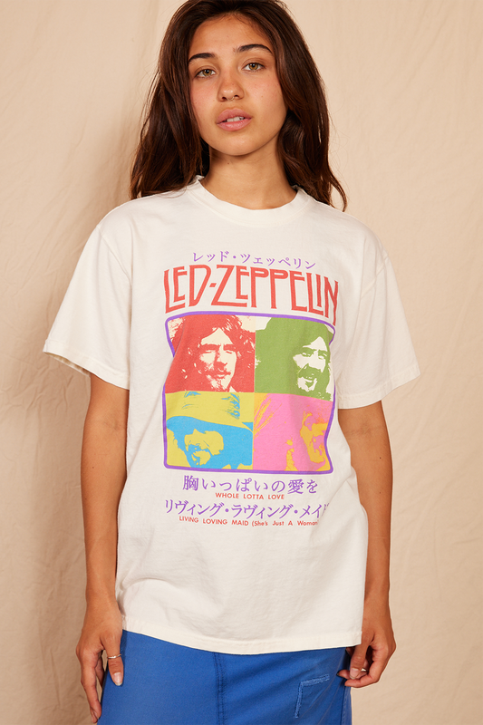 Led Zeppelin Whole Lotta Love Womens Tee Shirt Cream