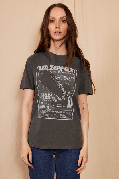 Led Zeppelin 1973 Sunkissed Womens Tee Shirt Black